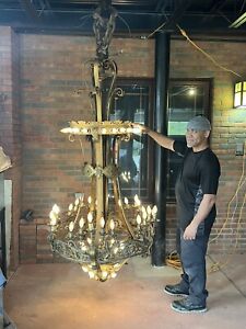 Massive Antique Bronze Chandelier From Spaghetti Warehouse Columbus Ohio