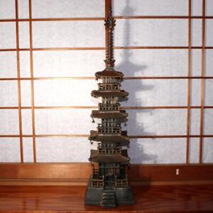 Japanese Iron Five Storied Pagoda Ornament Temple Buddhism Bos786