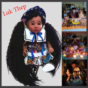 Thai Amulet Luk Thep Girl Tan Skin Long Curly Hair Spirit Full Tattoo By Aj Mad