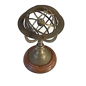 Vintage Zodiac Armillary Brass Sphere Globe 11 5 Tall 7 5 Diameter