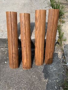 Mid Century Oak Curved Front Wood Furniture Table Legs 29 Salvage Crafter Vtg