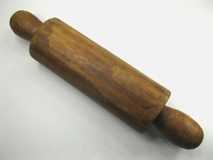 Primitive Carved Wood Rolling Pin Hand Hewn 16 Folk Art Antique Thick Fat