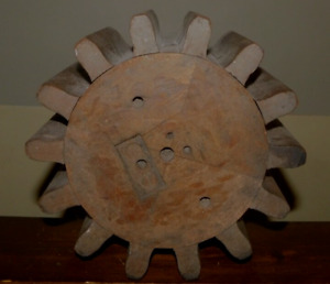 Antique Industrial Wood Foundry Mold Pattern Factory Gear Art Wheel