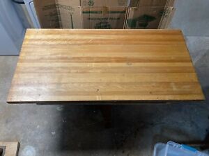 Vintage Carpenter Workbench Laminated Maple Wood Top By Stackbin Corporation