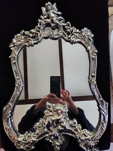Mirror Decorative Sterling Silver Vanity Mirror Large