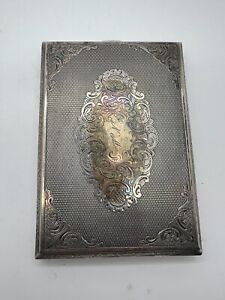French Art Deco Sterling Silver Engraved Cigarette Case Gold Was Nice Ca 1930s