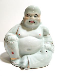 Antique Chinese Happy Buddha Budai Porcelain Statue With Zhu Maosheng Mark