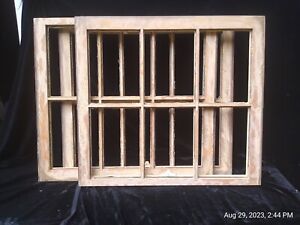 Antique 6 Light Pine Window Sash Frames 3 Available Sanded Layered Paint Finish