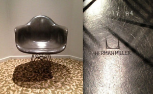 Sale Eames Elephant Hide Gray Herman Miller Chair Fiberglass Vintage Shell Only 