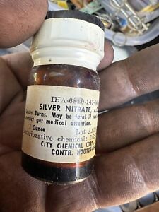 Vintage Jar Of Silver Nitrate 1 Oz Sealed