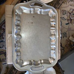 Silver Tray 16x12 Decorative Platter Vintage No Maker Mark