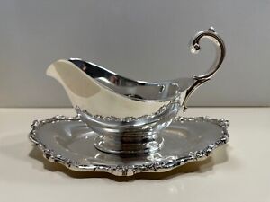 Gravy Boat And Underplate American Rose Silverplate By International Silver