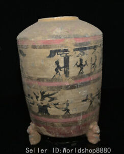 11 6 Chinese Majia Kiln Culture Pottery Dynasty Story Characters Crock Bottle