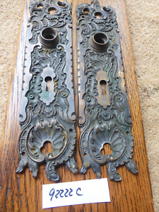 Pair Vintage Antique Bronze Rhco Belfort Entry Door Plates 92222 C
