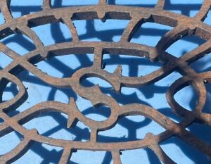 Large 12 X 14 Ornate Vintage Cast Iron Floor Heating Grate With Letter S