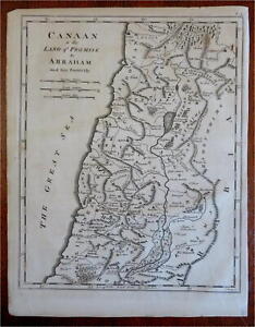 Canaan Holy Land Israel Palestine Jerusalem Jericho C 1815 Bower Engraved Map