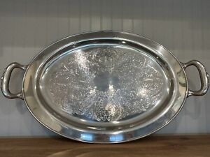 Vintage Oneida 24 Oval Silver Plate Serving Tray