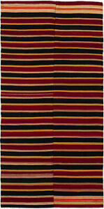 Vintage Hand Woven Turkish Carpet 4 7 X 9 4 Traditional Wool Kilim Rug
