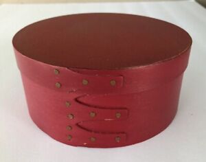 Red Painted Wooden Pantry Box 6 Round