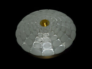 Rare Vintage Kalmar Wall Ceiling Sconce Patterned Glass Plafonnier 60s 11 5 