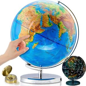 Illuminated Globe Of The World With Stand 13 Tall 3in1 World Globe Night Light