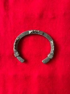 19c Antique Ethnic Islamic Solid Silver Bracelet North Africa Middle East Asia