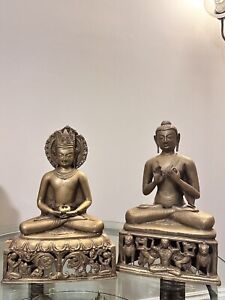Buddha Amitabha Buddha Shakyamuni Handmade Brass Material Antiques