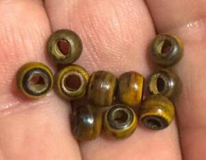  10 Crow Indian Trade Beads Rare Horn Padres Small Size Fur Trade Era Pre 1800