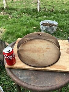 Lg Antique Wire Mesh Shoofly Food Cover Screen Primitive 13 1 2 Diameter Country