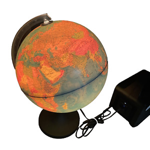 Scan Globe Type X Vintage Light Up Illuminated World W Pictures 12 Black Base
