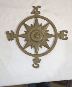 Solid Brass Star Rose Nautical Directional Compass Wall Hanging
