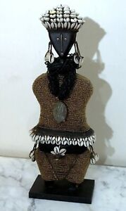 Namji People Fertility Doll Decorated With Beads Cowrie Shells From Cameroon