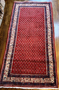 7 Ftx4 Ft Fine Vintage Hand Woven Handmade Persian Mahal Carpet Rug
