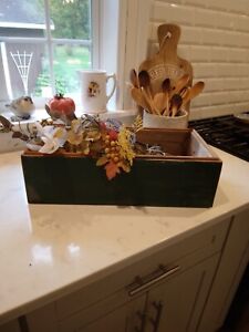 Antique Old Green Paint Refurbished Display Box Primitive Love It 