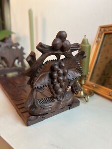 Antique Black Forest Carved Expanding Book Ends 1800 S