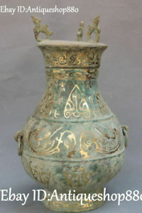 13 Rare Bronze Ware Gilt Bird Pot Vase Jug Pitcher Bottle Kettle Jar Statue