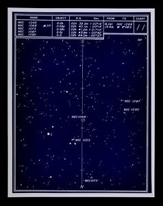 Astronomy Deep Sky Star Chart No 11 Constellation Cetus Galaxies Sarna Map