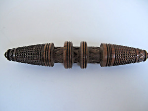 Antique Carved Wood Sewing Needle Case C 1870