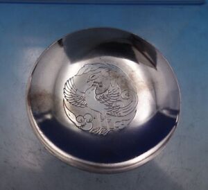 Asian Sterling Silver Bowl With Engraved Bird 3 4 X 2 1 2 83 Ozt 6855 