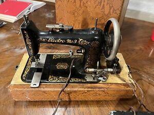 Antique Davis Electro Number 3 Early Factory Electric Sewing Machine Works