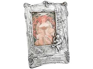 Edwardian Sterling Silver Photograph Frame In Art Nouveau Style