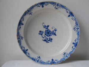 Delft Charger 30 5cm 12 Pottery Dish Plate Late 18th Early 19th Century 