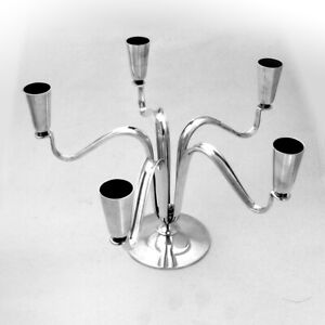 Modernist Five Light Candelabra Sterling Silver Cohr Denmark