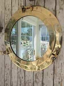 12 Brass Porthole Mirror Nautical Wall Decor Large Working Window Ship Cabin