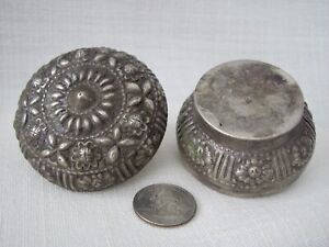 Thai Southeast Asian Antique Repoussed Silver Box Container