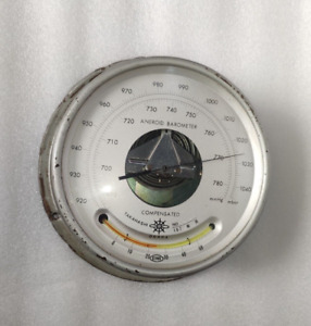 Large Takahashi Osaka Ships Boat Marine Weather Aneroid Barometer Thermometer