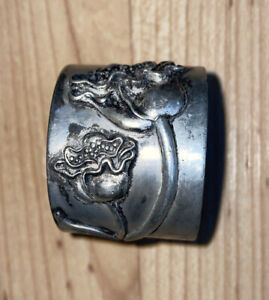 Antique Victorian Silverplate Napkin Ring Floral