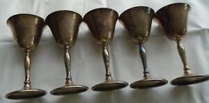 Goblets Wine Chalices Sheffield Epc 10 Usa Silverplate 6 Tall