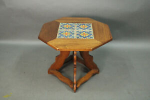 Early California Monterey Style Spanish Revival 1920 S Tile Table With 4 Tiles