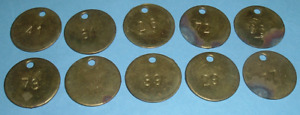 Nos 10 Antique Brass Coal Miners Number Tags Varying Numbers Lot 2